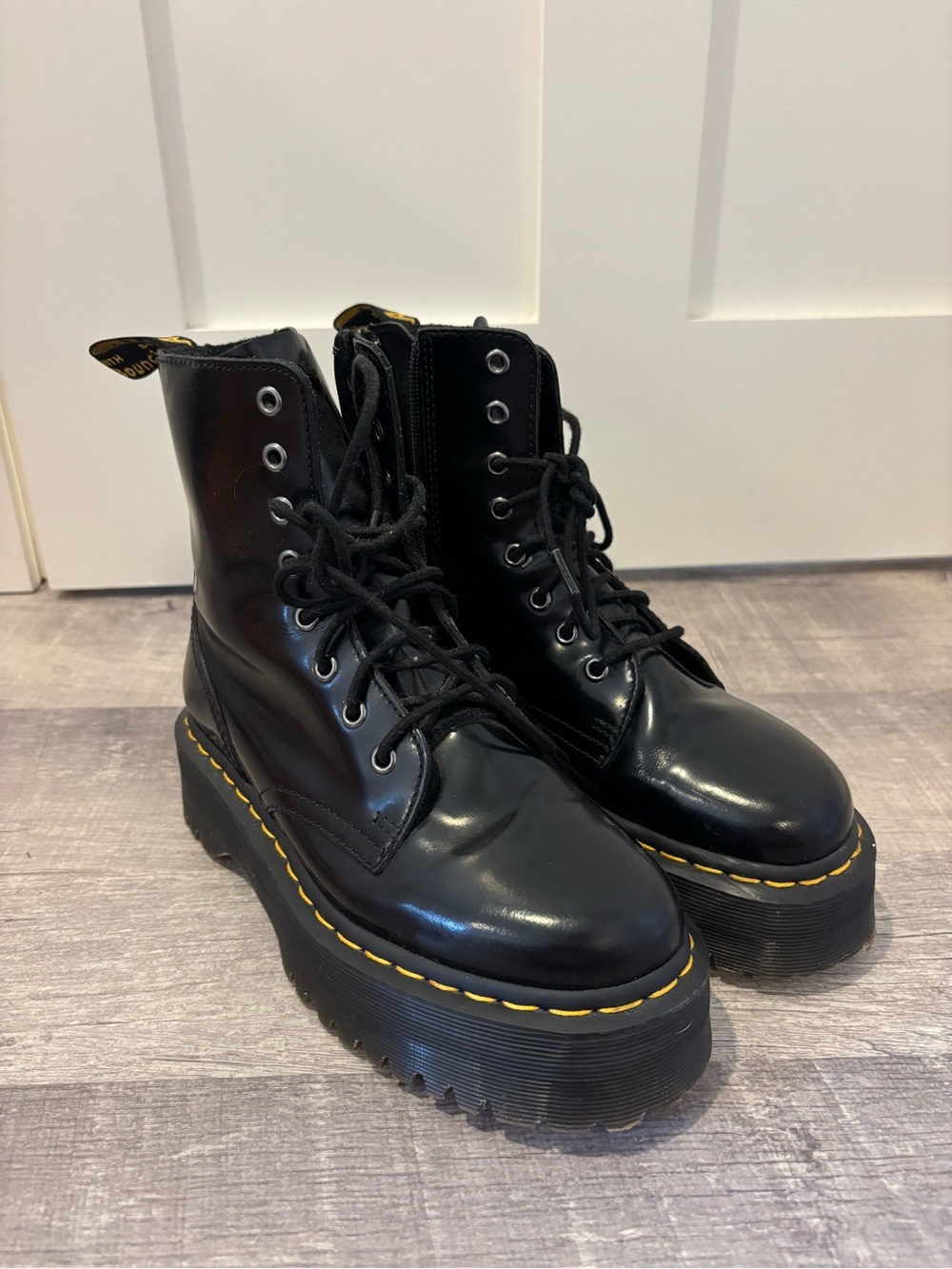 Dr. Martens Black Platform Lace-Up Boots